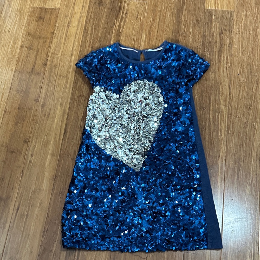 LAST CHANCE OFFER: Sparkling Blue Sequin Dress with Heart Design